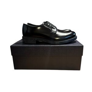 Prada Mens Black Classic Derby Shoes